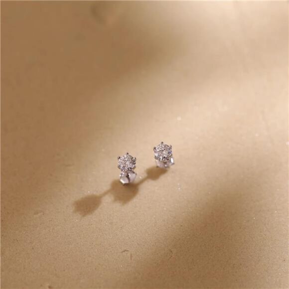 Moissanite Stud Earrings 2-4ct G H I Color 925 Sterling Silver White Gold Plated - Picture 5 of 8